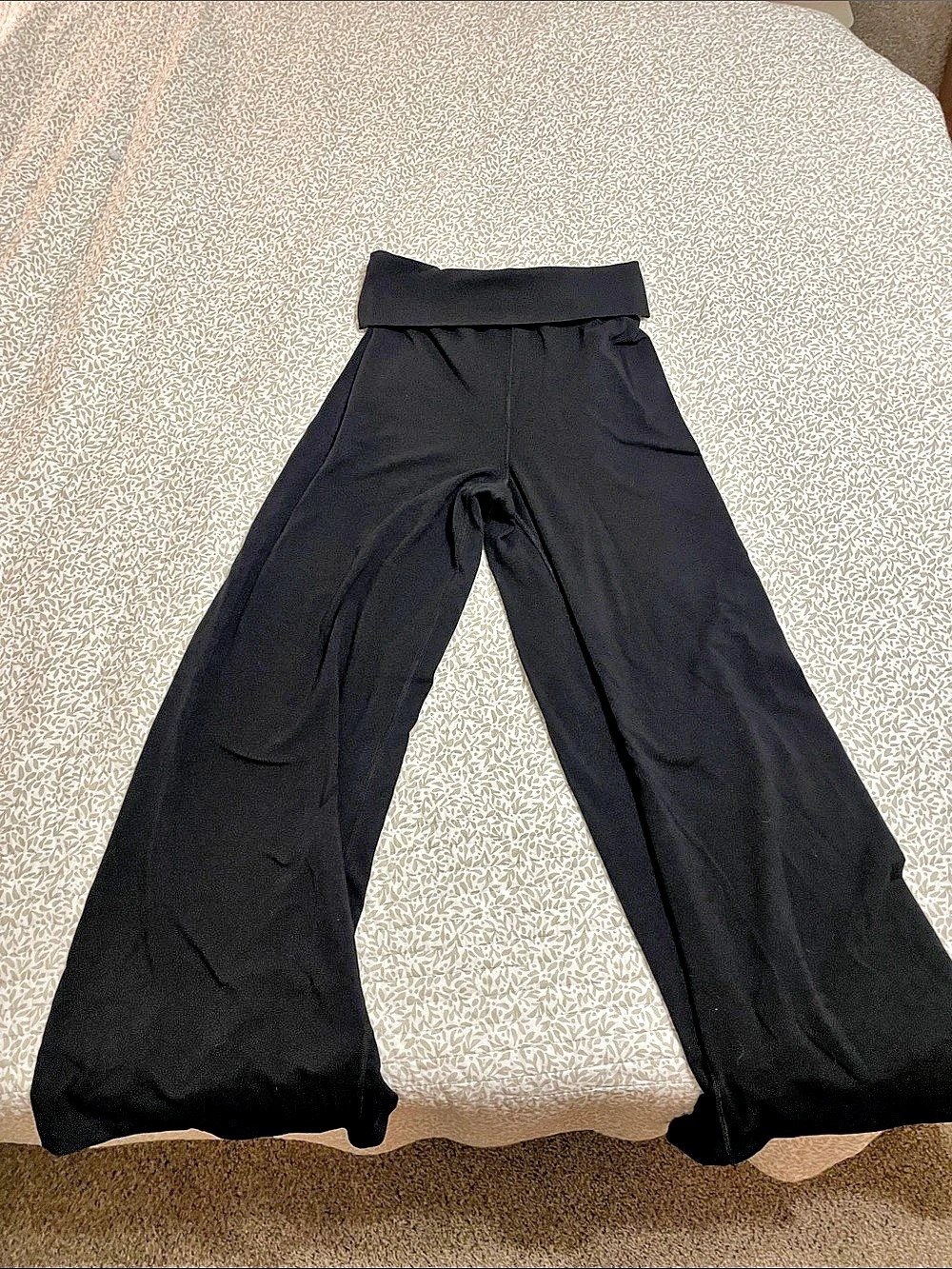 Foldover-Waist Flared Pant Black